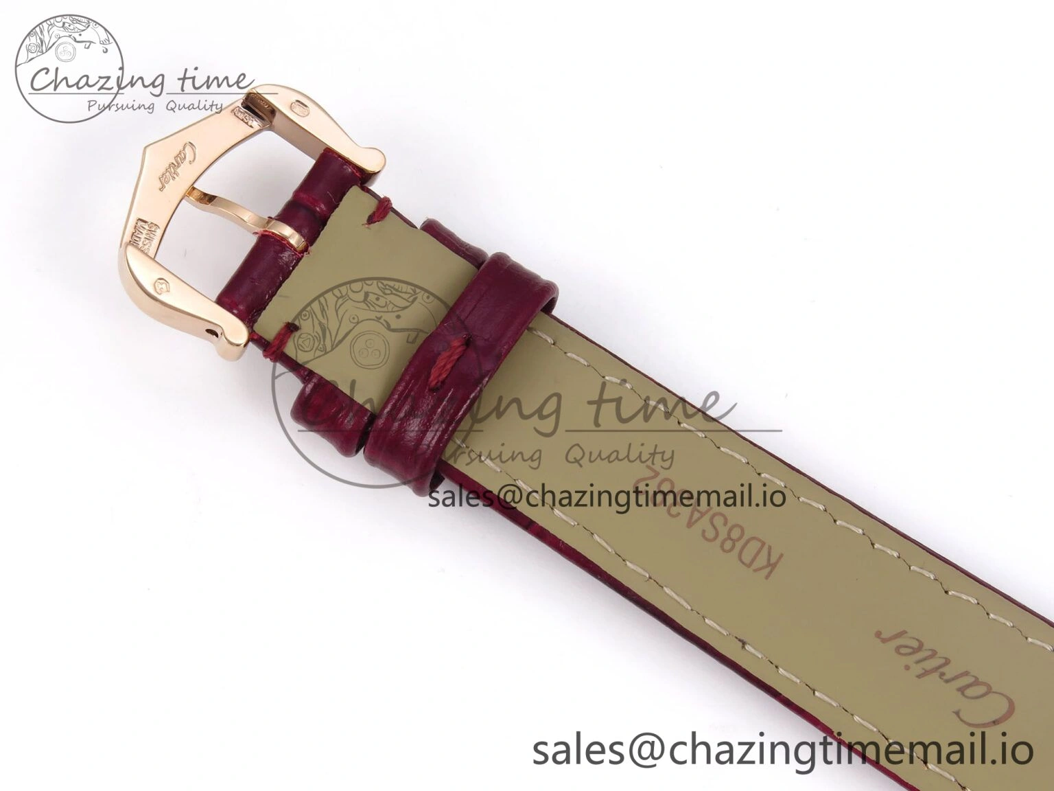 Tank Must RG 22mm AF 1:1 Best Edition White Dial Diamonds Bezel on Red Leather Strap Ronda Quartz