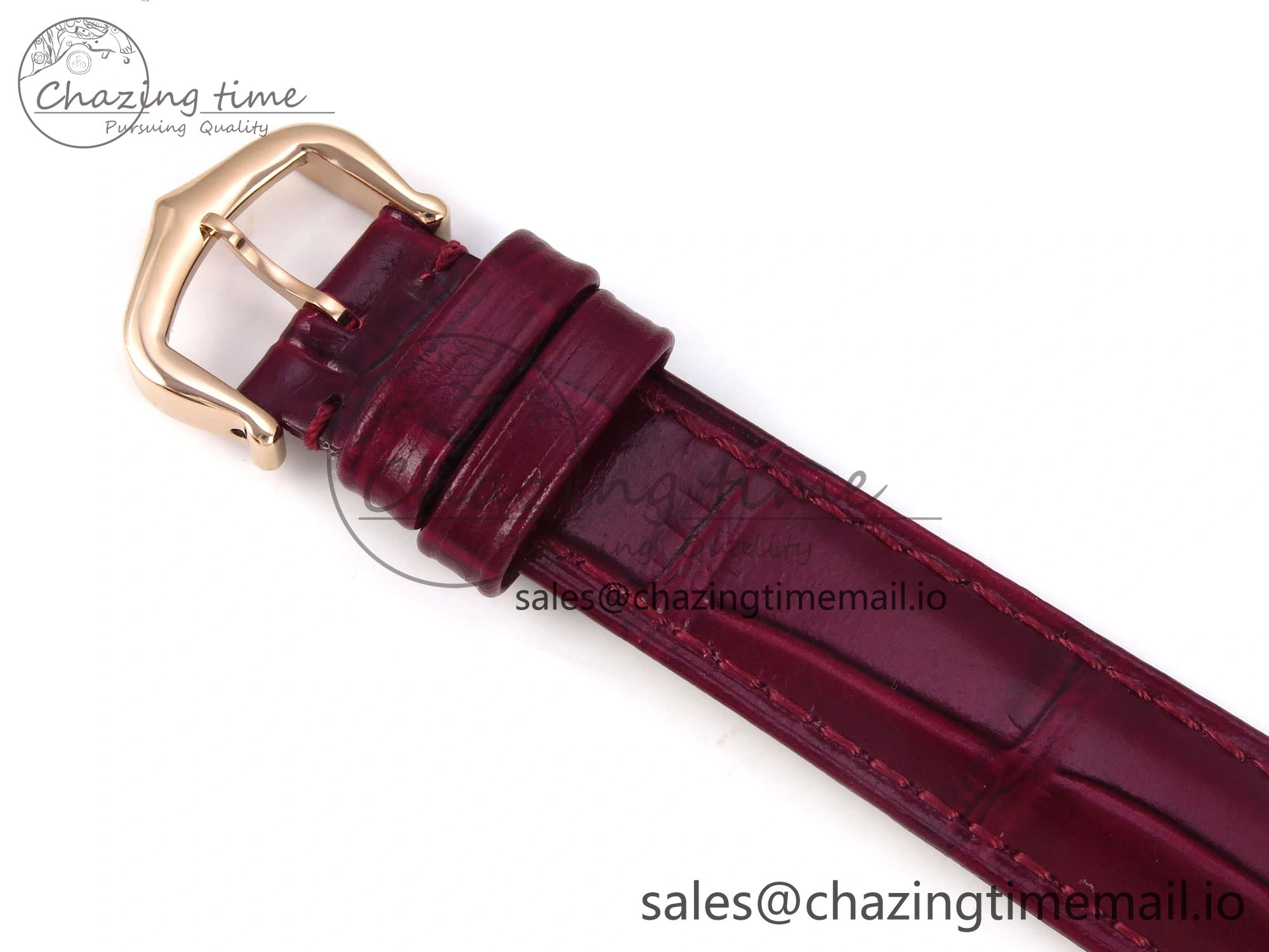 Tank Must RG 22mm AF 1:1 Best Edition White Dial Diamonds Bezel on Red Leather Strap Ronda Quartz