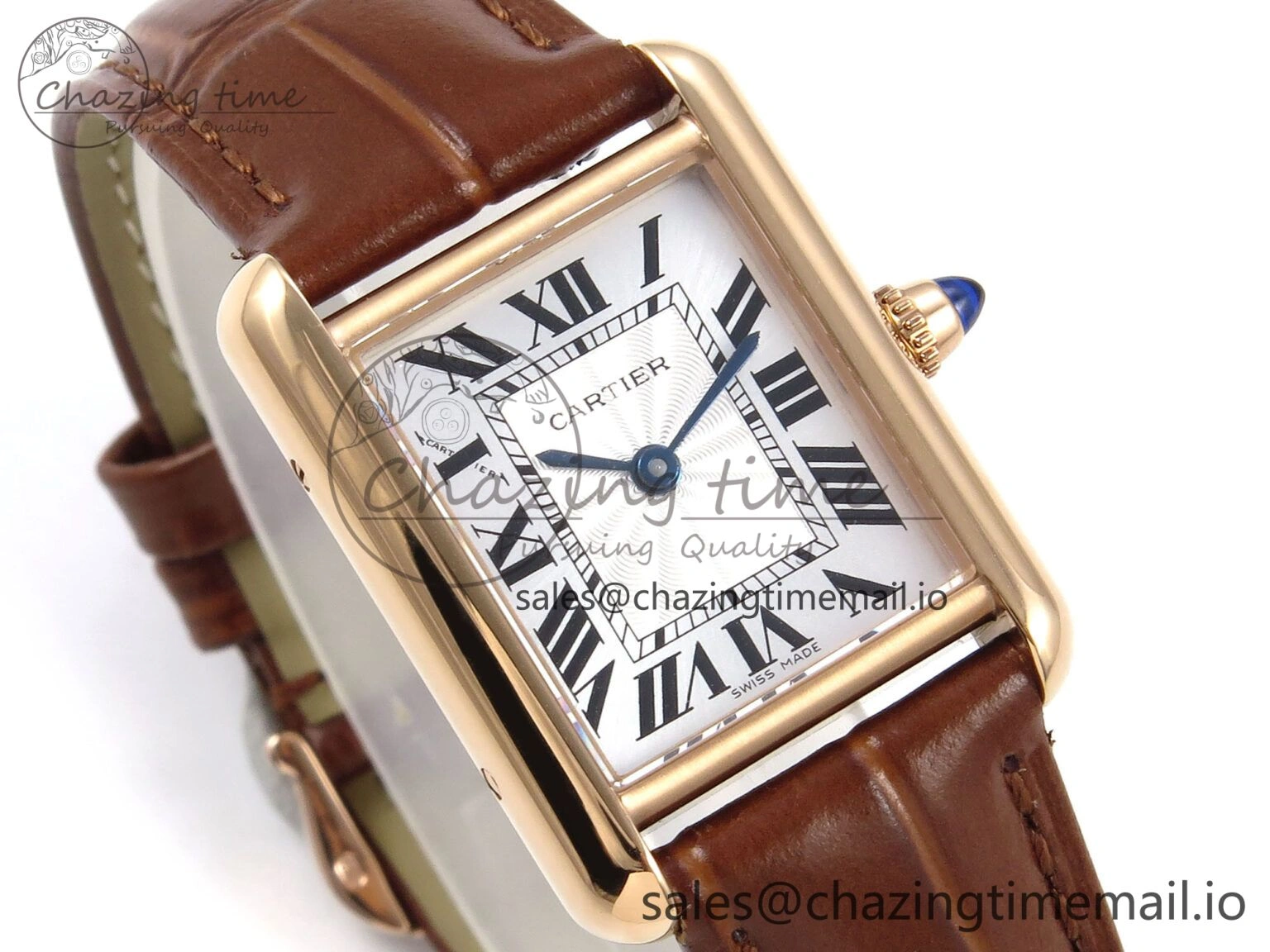 Tank Must RG 22mm AF 1:1 Best Edition White Dial on Brown Leather Strap Ronda Quartz