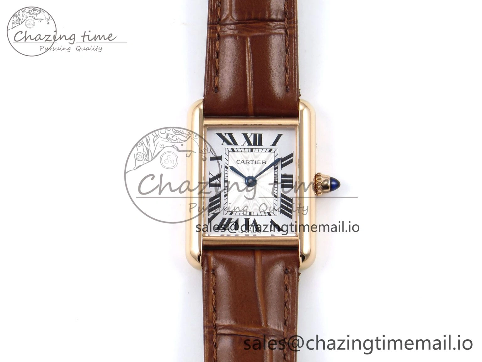 Tank Must RG 22mm AF 1:1 Best Edition White Dial on Brown Leather Strap Ronda Quartz