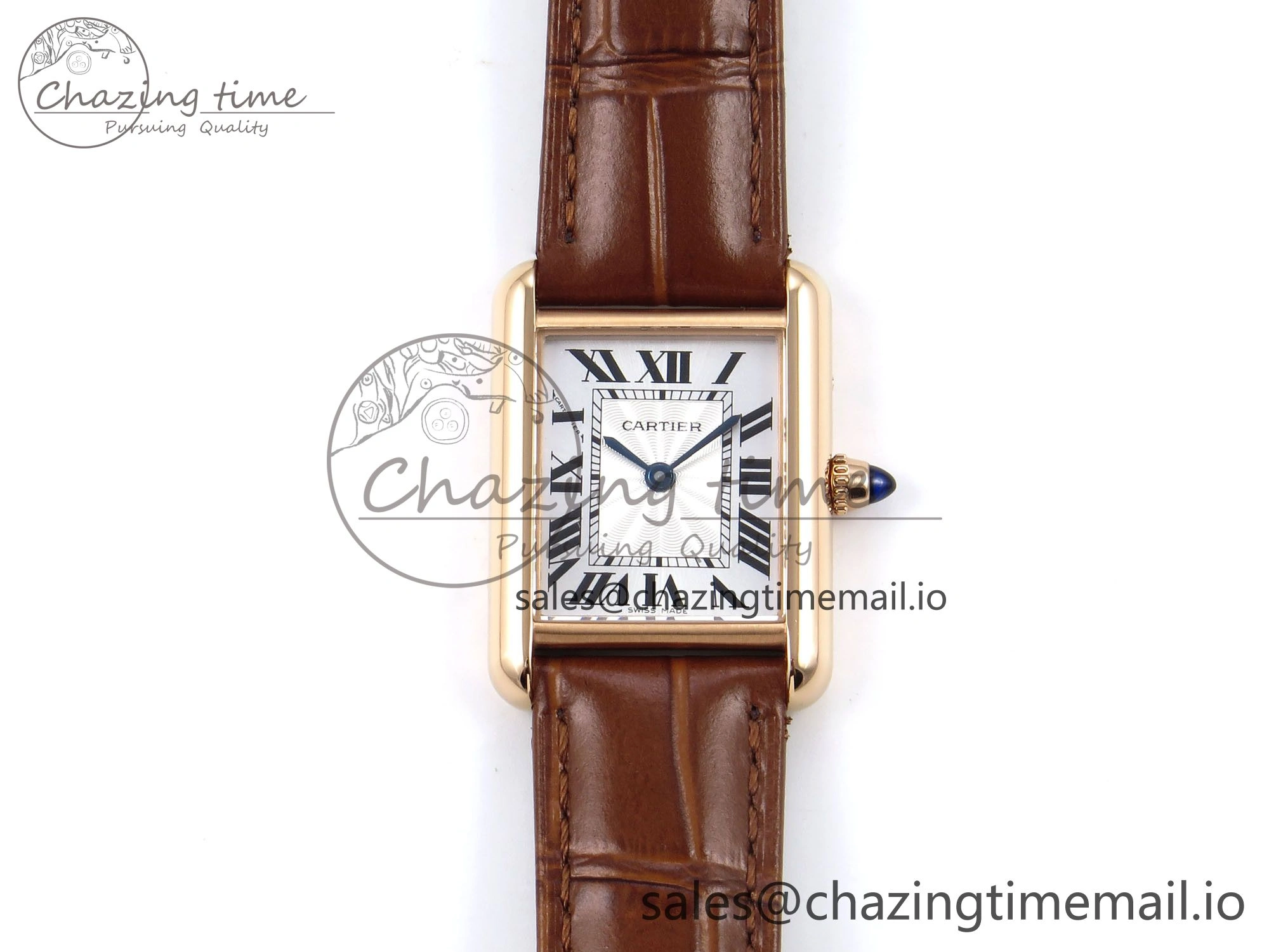 Tank Must RG 22mm AF 1:1 Best Edition White Dial on Brown Leather Strap Ronda Quartz