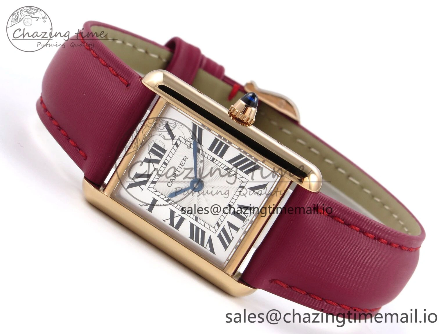 Tank Must RG 22mm AF 1:1 Best Edition White Dial on Red Fabric Strap Ronda Quartz