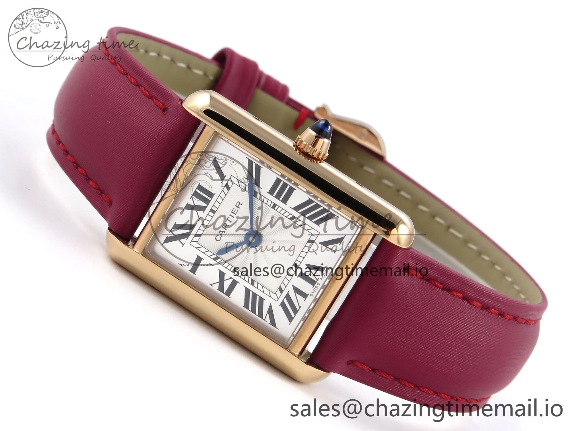 Tank Must RG 22mm AF 1:1 Best Edition White Dial on Red Fabric Strap Ronda Quartz