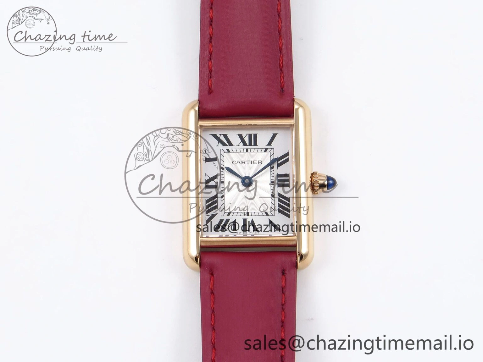 Tank Must RG 22mm AF 1:1 Best Edition White Dial on Red Fabric Strap Ronda Quartz