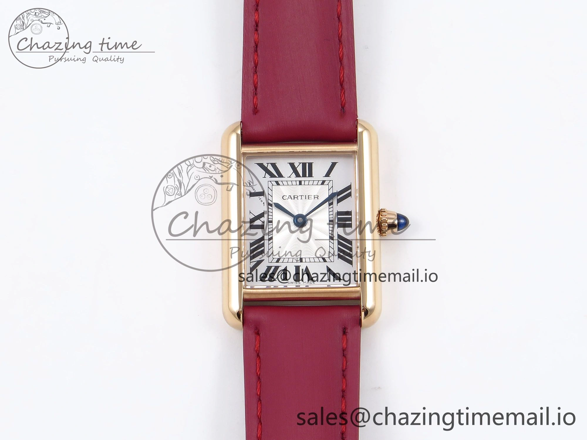 Tank Must RG 22mm AF 1:1 Best Edition White Dial on Red Fabric Strap Ronda Quartz
