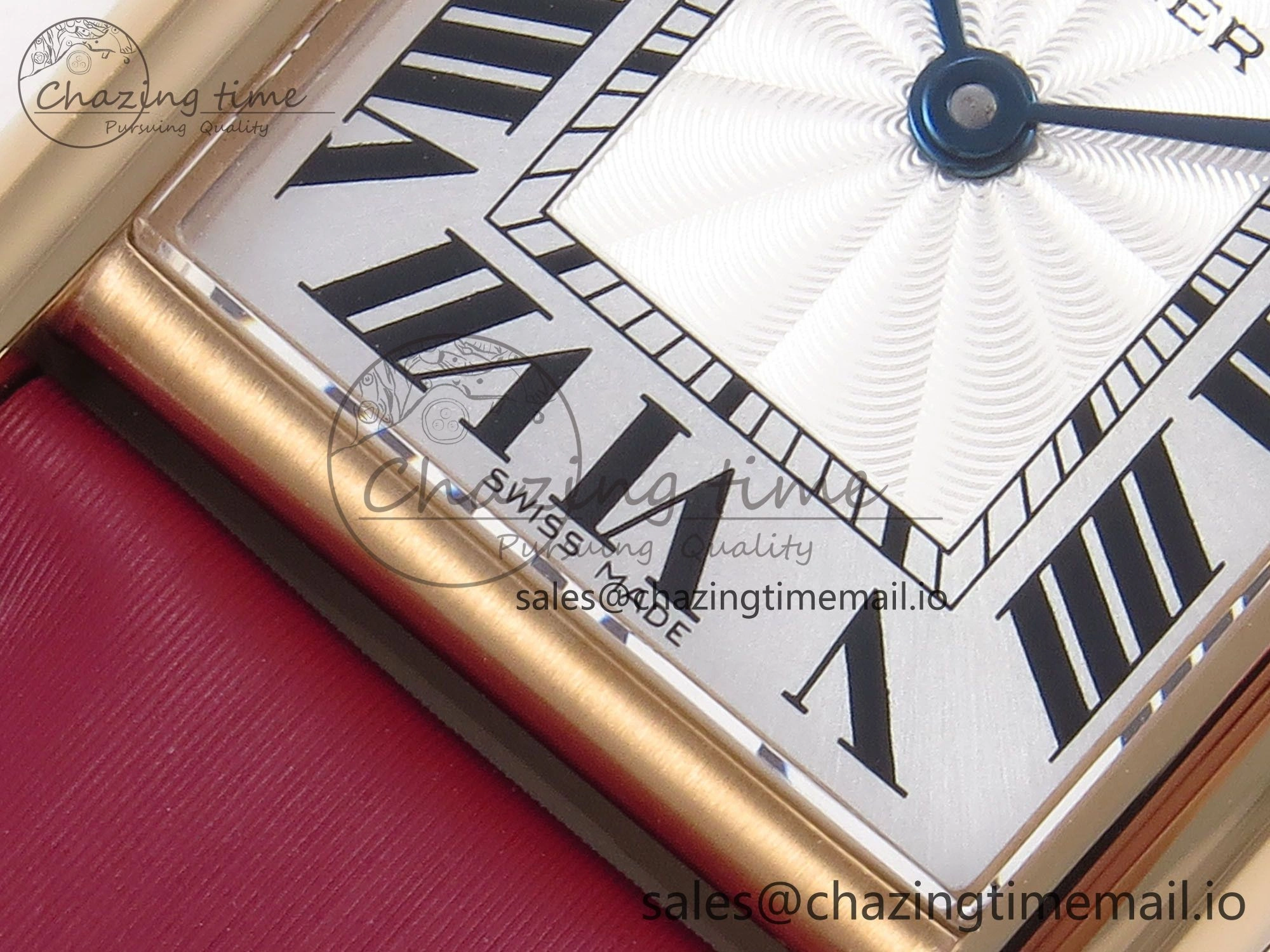 Tank Must RG 22mm AF 1:1 Best Edition White Dial on Red Fabric Strap Ronda Quartz