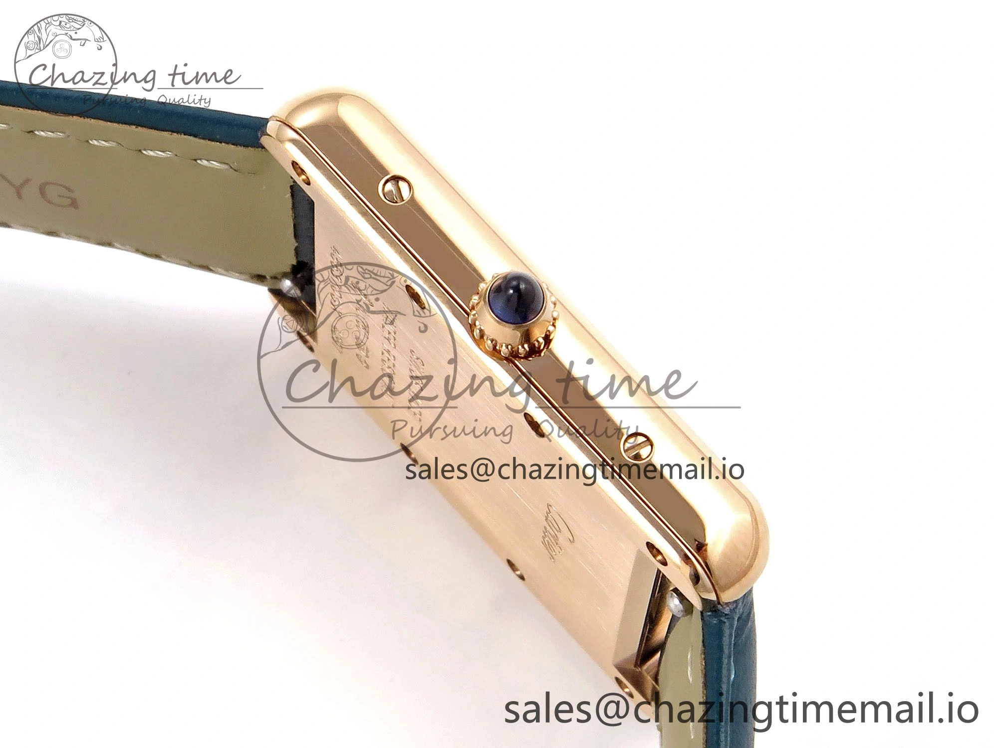 Tank Must RG 25.5mm AF 1:1 Best Edition White Dial on Blue Leather Strap Ronda Quartz