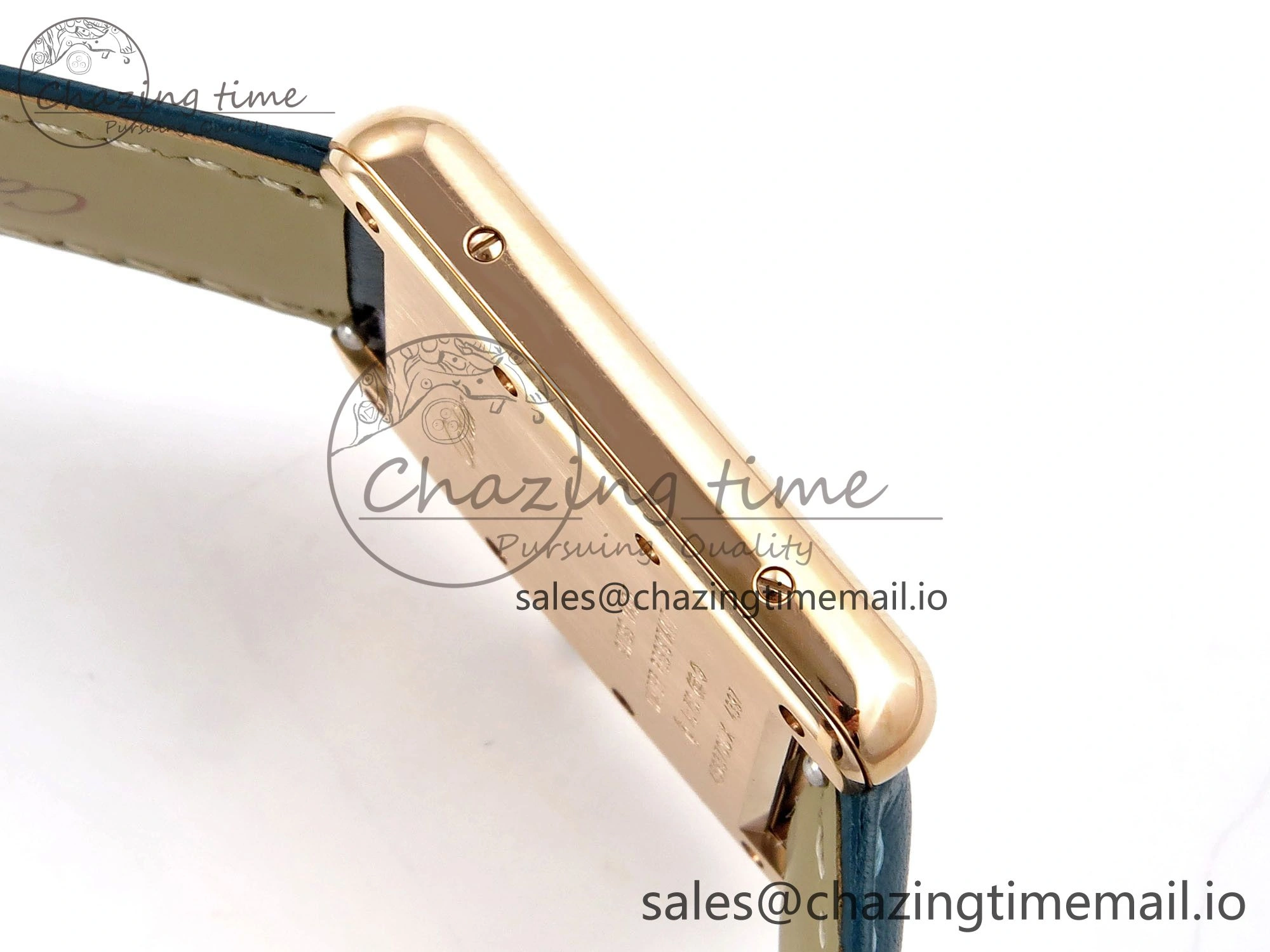 Tank Must RG 25.5mm AF 1:1 Best Edition White Dial on Blue Leather Strap Ronda Quartz