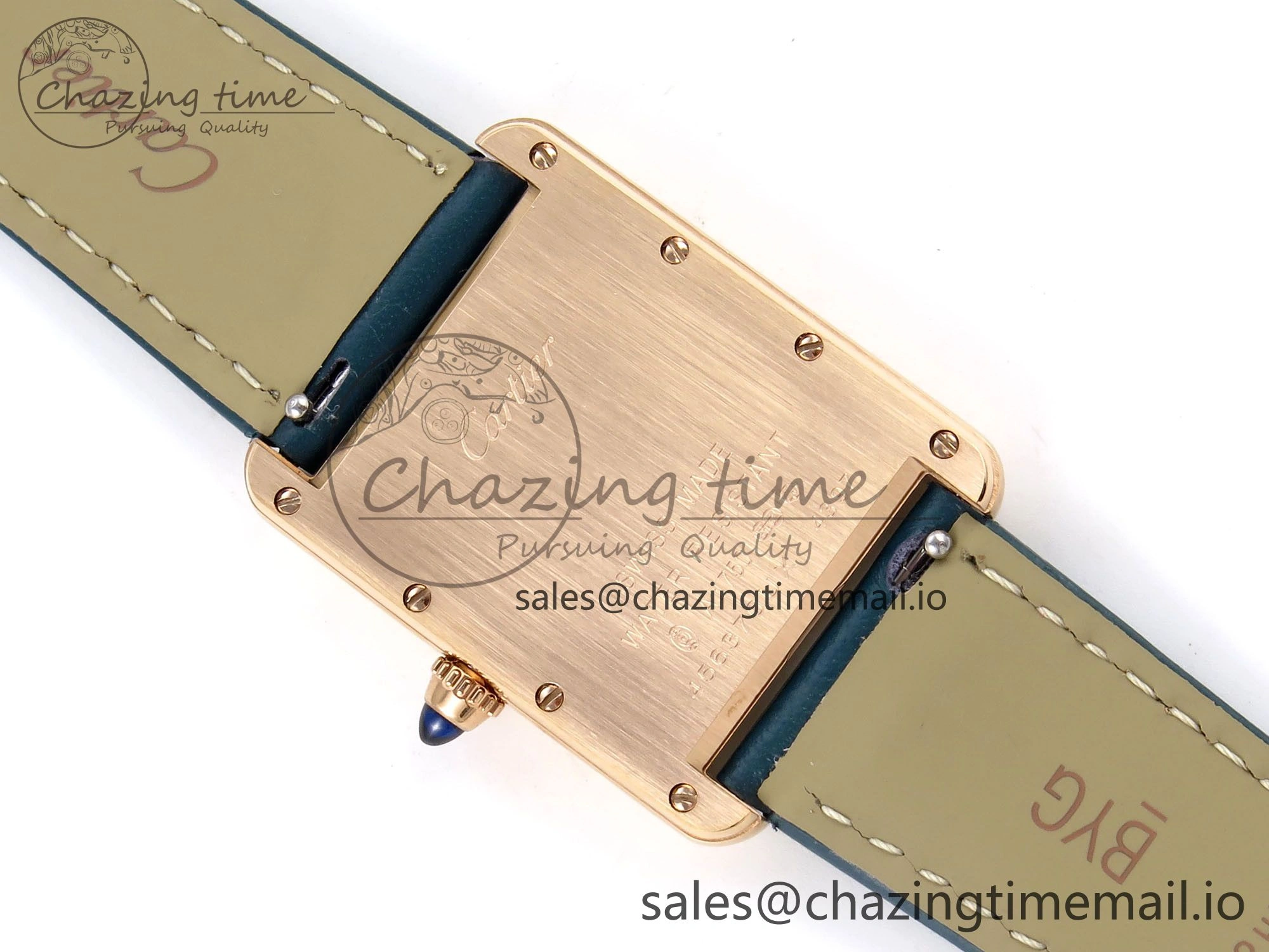 Tank Must RG 25.5mm AF 1:1 Best Edition White Dial on Blue Leather Strap Ronda Quartz