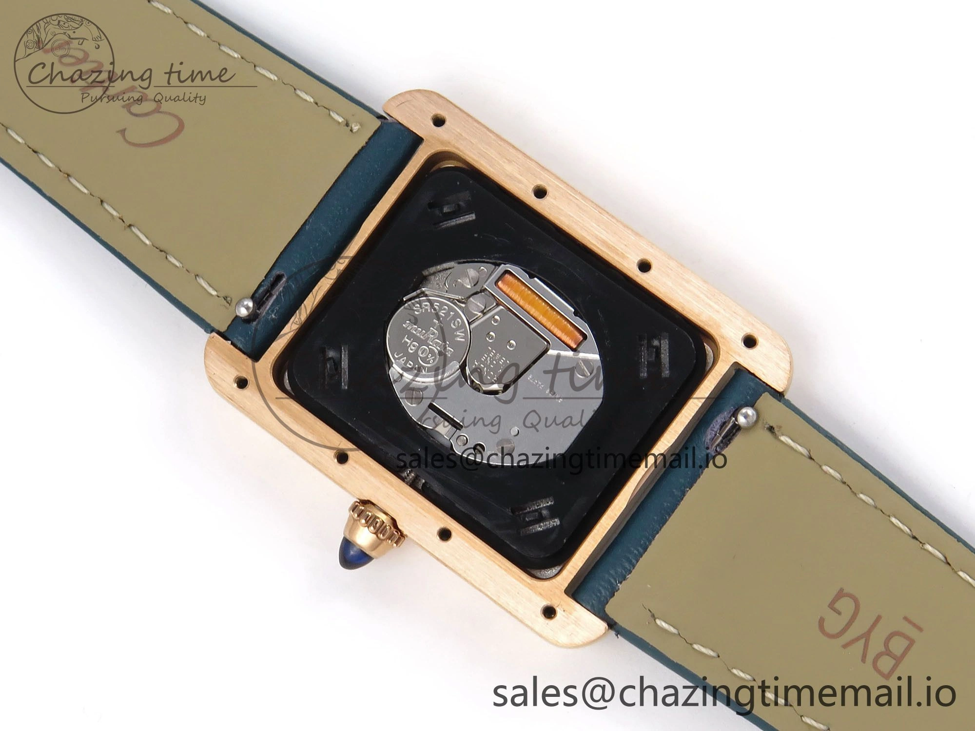 Tank Must RG 25.5mm AF 1:1 Best Edition White Dial on Blue Leather Strap Ronda Quartz