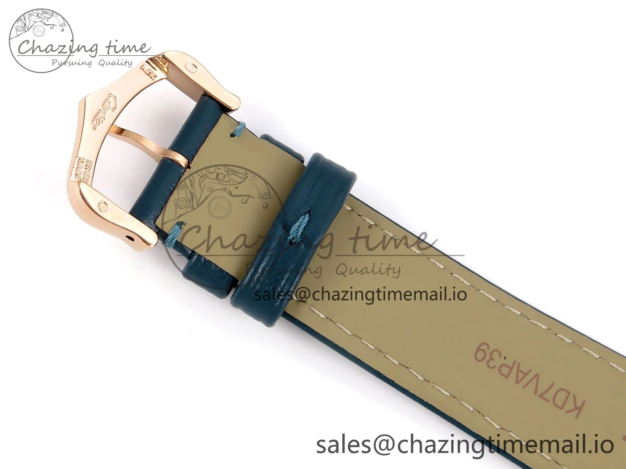 Tank Must RG 25.5mm AF 1:1 Best Edition White Dial on Blue Leather Strap Ronda Quartz
