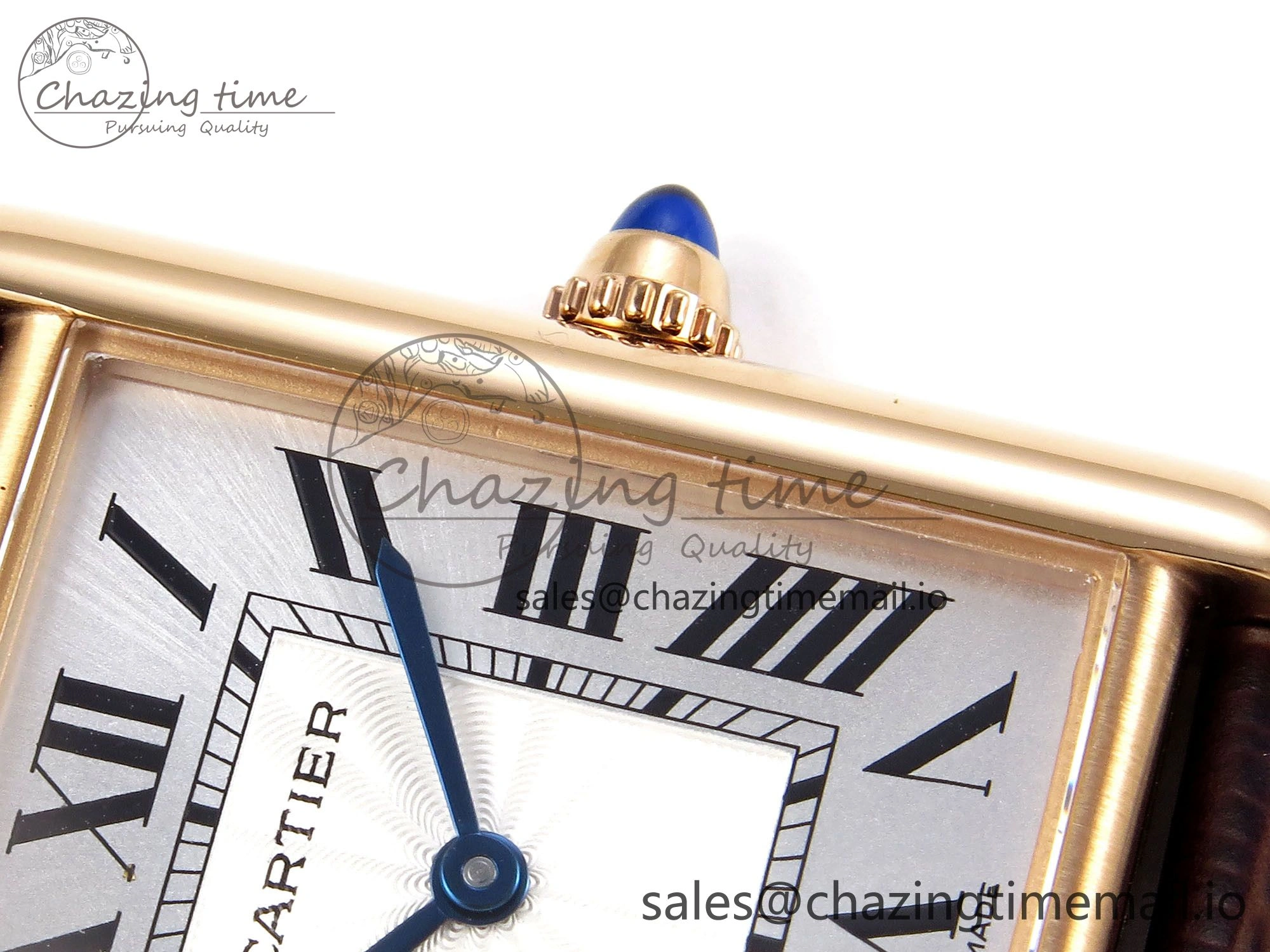 Tank Must RG 25.5mm AF 1:1 Best Edition White Dial on Brown Leather Strap Ronda Quartz