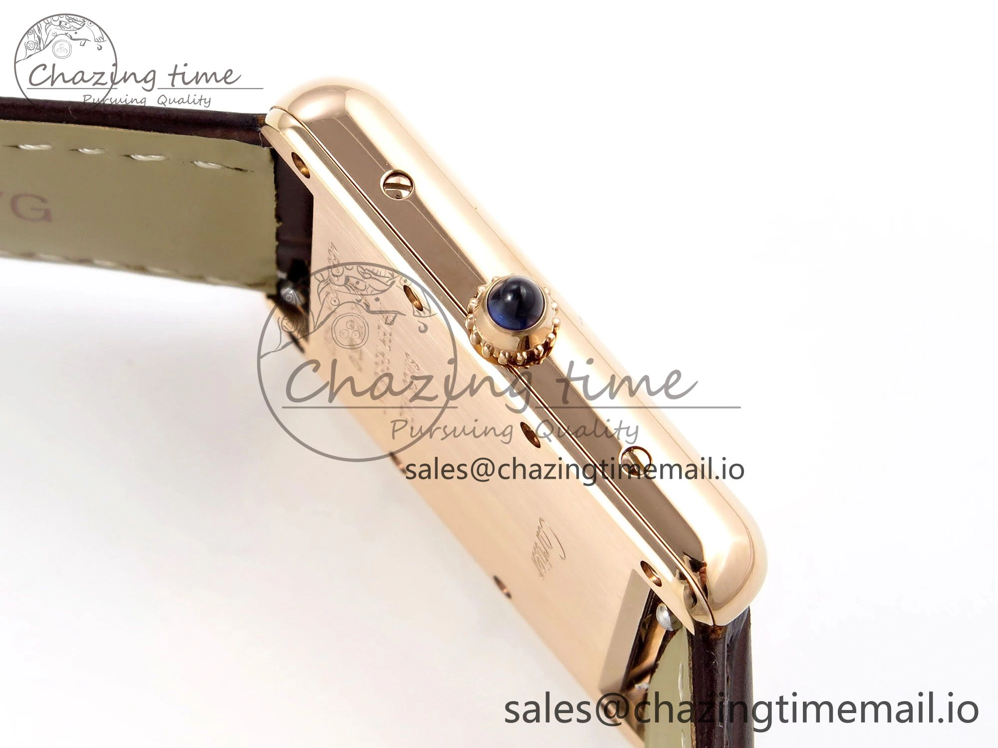 Tank Must RG 25.5mm AF 1:1 Best Edition White Dial on Brown Leather Strap Ronda Quartz