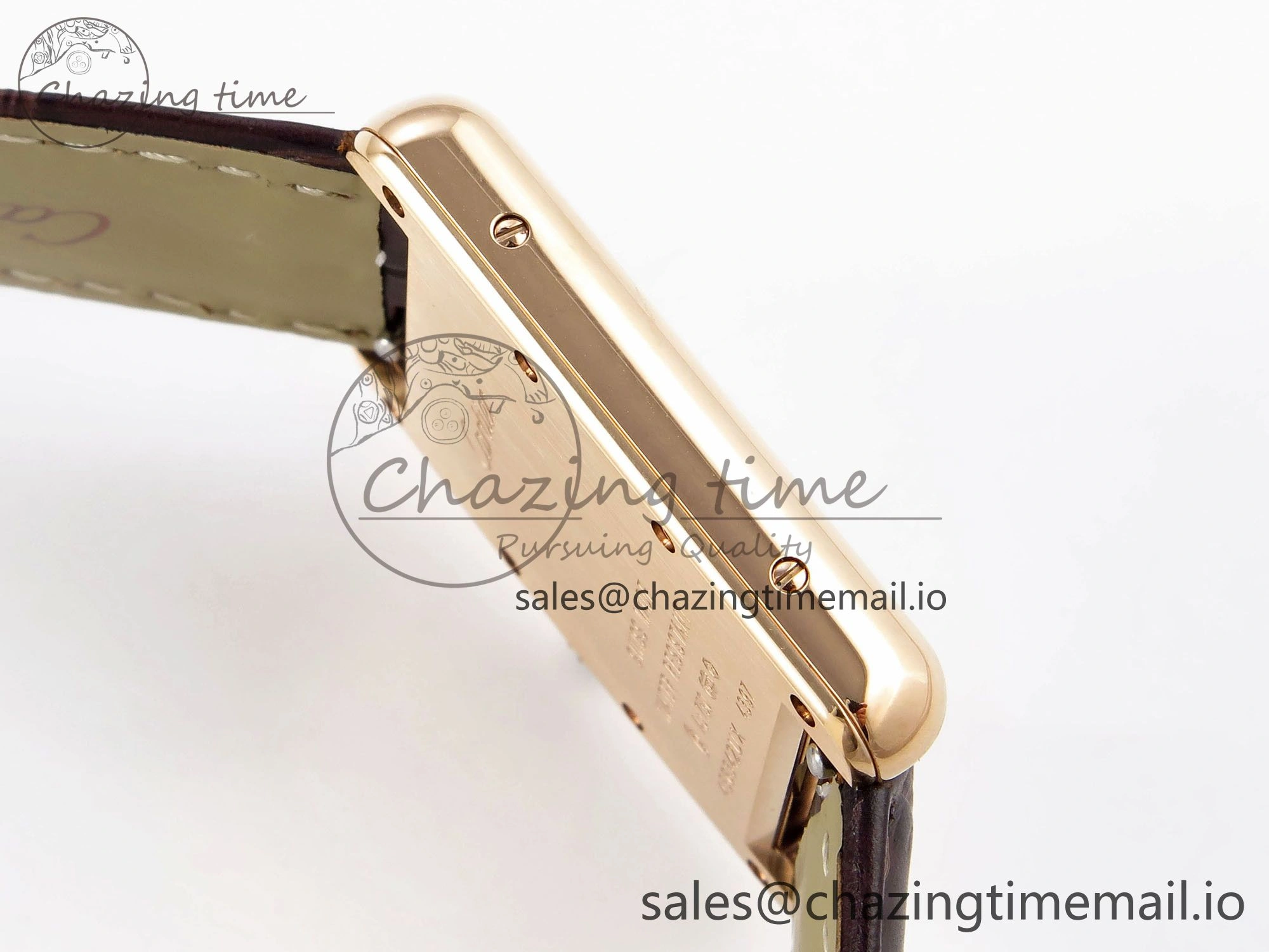 Tank Must RG 25.5mm AF 1:1 Best Edition White Dial on Brown Leather Strap Ronda Quartz