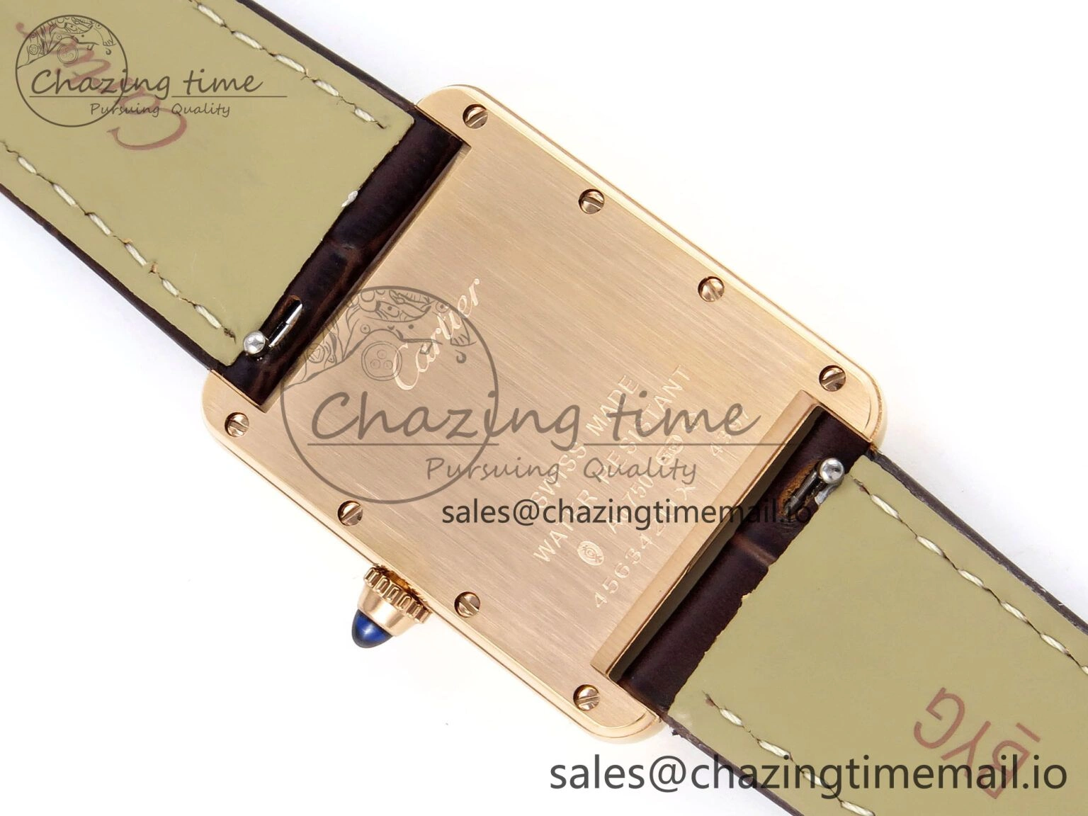 Tank Must RG 25.5mm AF 1:1 Best Edition White Dial on Brown Leather Strap Ronda Quartz