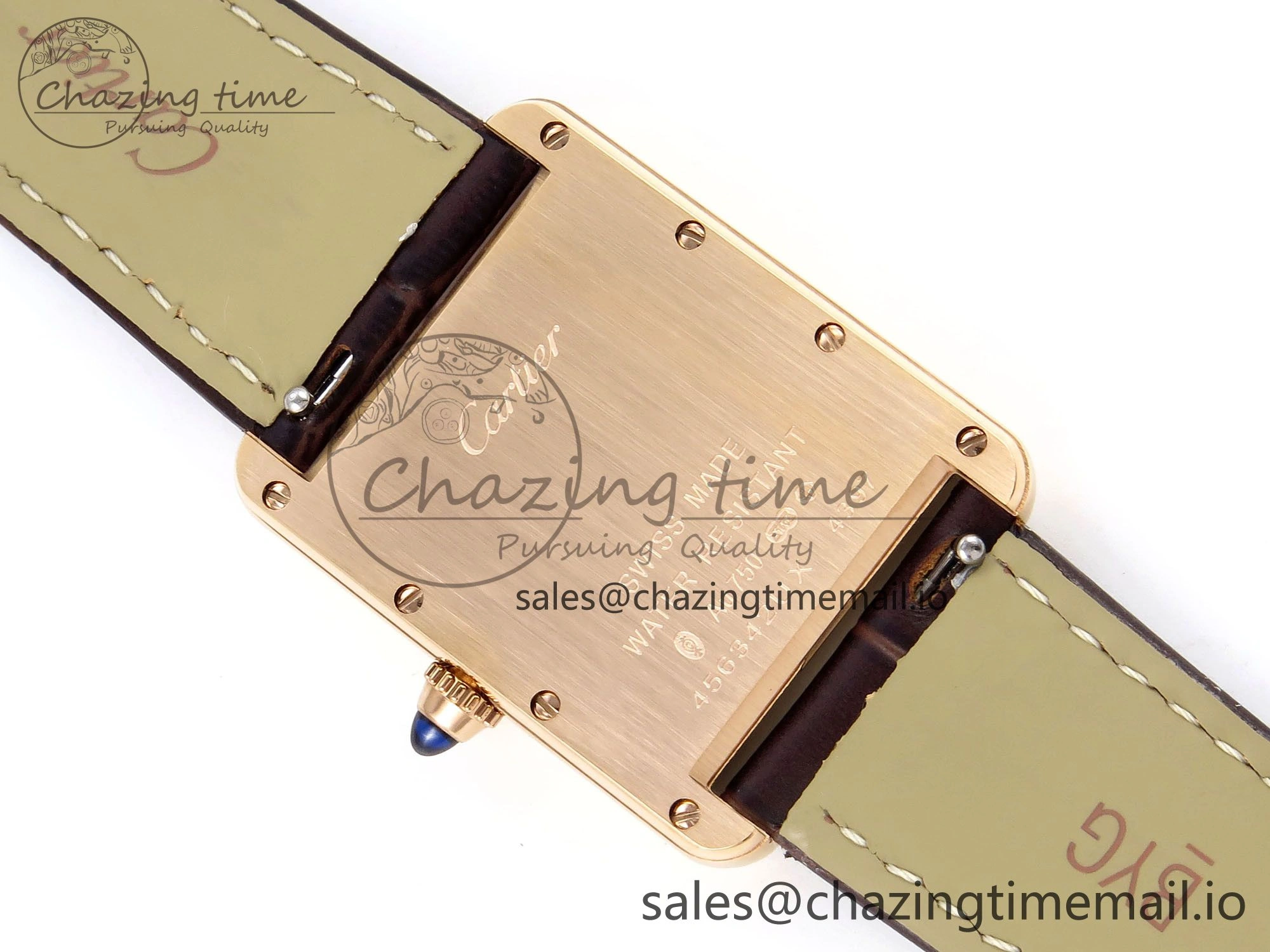 Tank Must RG 25.5mm AF 1:1 Best Edition White Dial on Brown Leather Strap Ronda Quartz