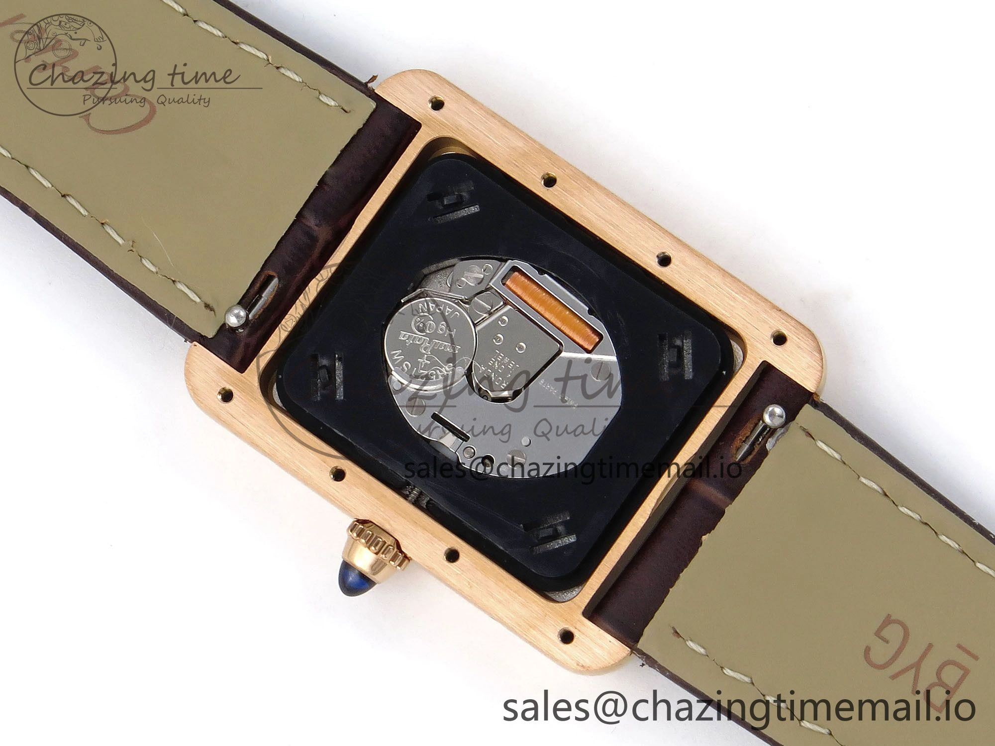Tank Must RG 25.5mm AF 1:1 Best Edition White Dial on Brown Leather Strap Ronda Quartz