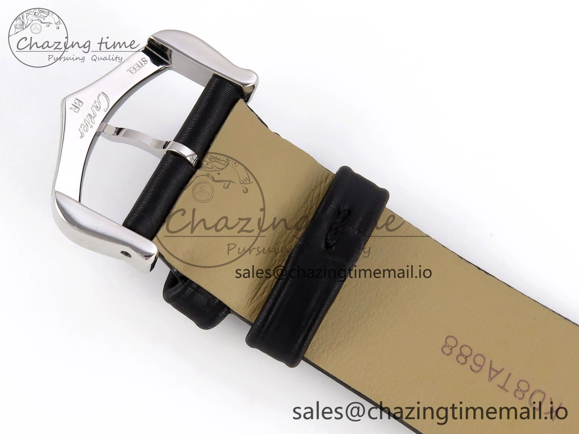 Tank Must SS 25.5mm AF 1:1 Best Edition White Dial Diamonds Bezel on Black Fabric Strap Ronda Quartz