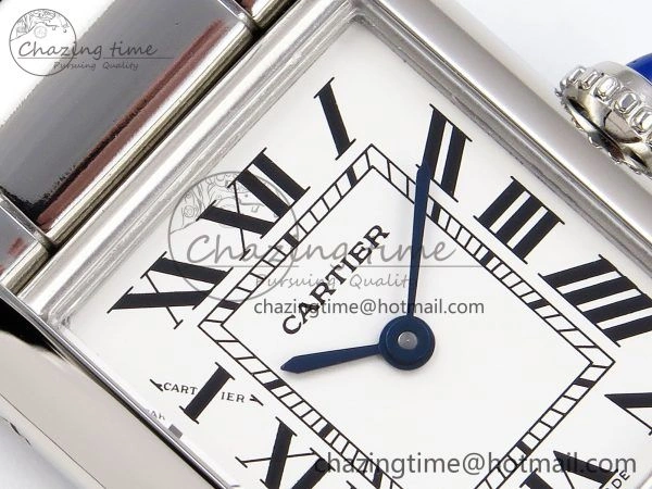 Tank Must SS 33.7mm DRF 1:1 Best Edition White Dial on SS Bracelet Jap Quartz