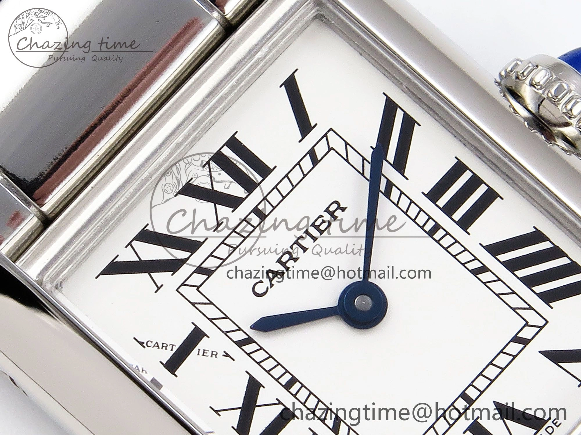 Tank Must SS 33.7mm DRF 1:1 Best Edition White Dial on SS Bracelet Jap Quartz