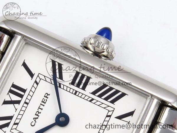 Tank Must SS 33.7mm DRF 1:1 Best Edition White Dial on SS Bracelet Jap Quartz