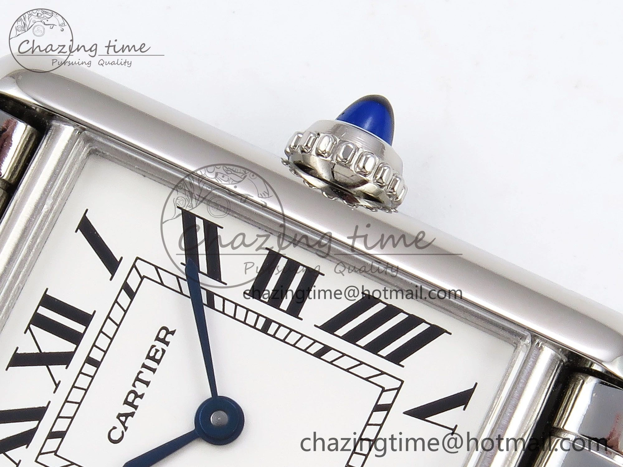 Tank Must SS 33.7mm DRF 1:1 Best Edition White Dial on SS Bracelet Jap Quartz