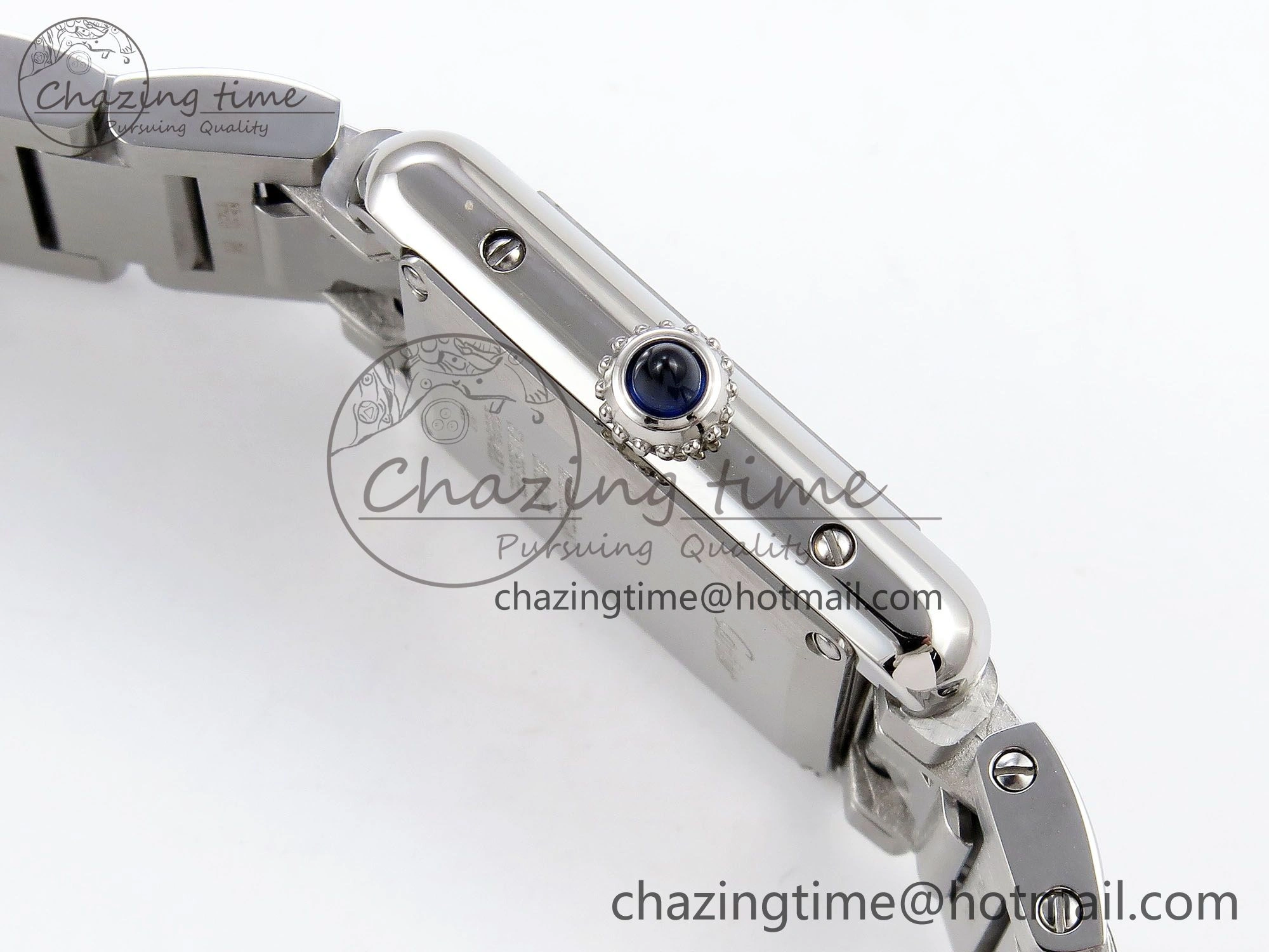 Tank Must SS 33.7mm DRF 1:1 Best Edition White Dial on SS Bracelet Jap Quartz