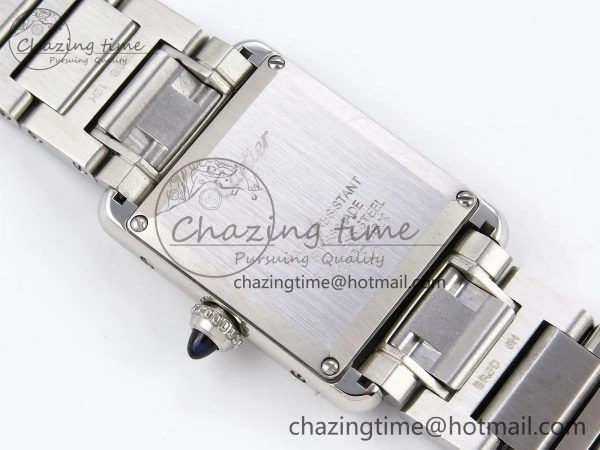 Tank Must SS 33.7mm DRF 1:1 Best Edition White Dial on SS Bracelet Jap Quartz