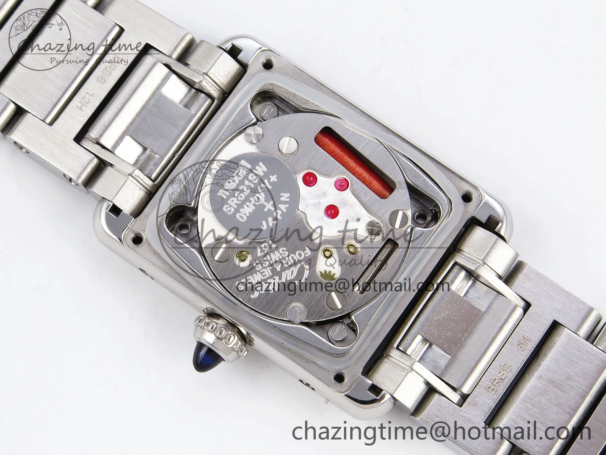 Tank Must SS 33.7mm DRF 1:1 Best Edition White Dial on SS Bracelet Jap Quartz