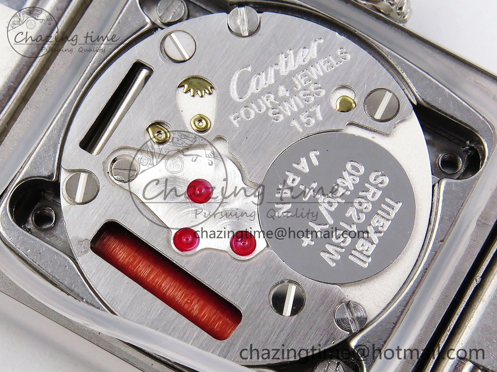 Tank Must SS 33.7mm DRF 1:1 Best Edition White Dial on SS Bracelet Jap Quartz