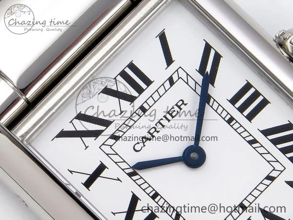 Tank Must SS 33.7mm DRF 1:1 Best Edition White Dial on SS Bracelet Jap Quartz