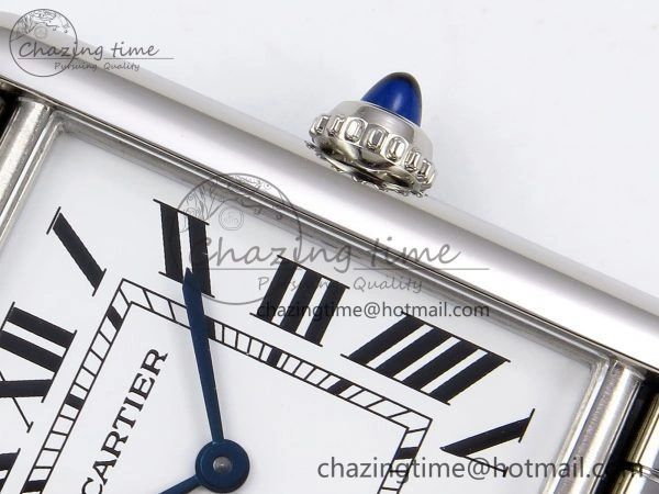 Tank Must SS 33.7mm DRF 1:1 Best Edition White Dial on SS Bracelet Jap Quartz