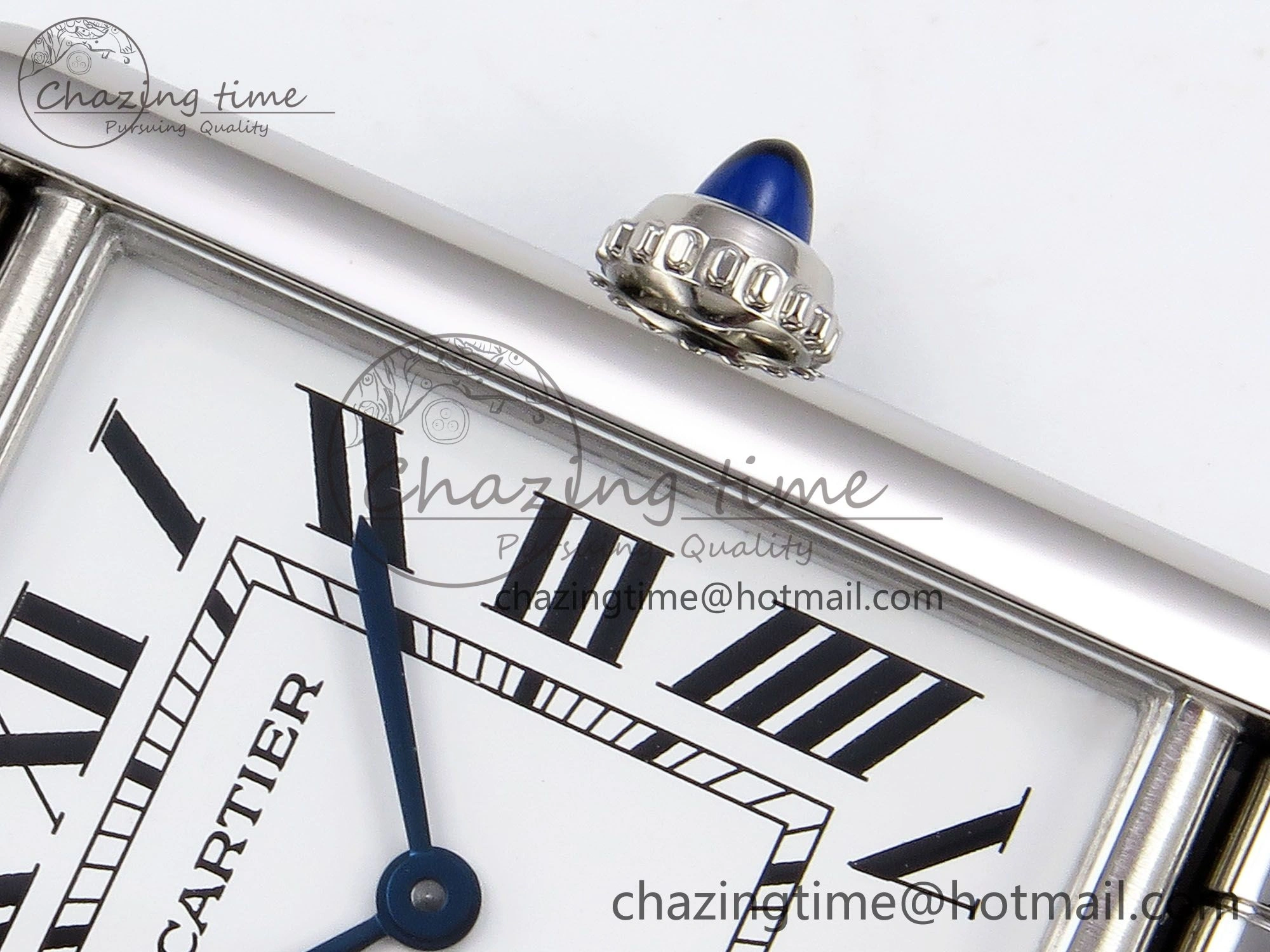 Tank Must SS 33.7mm DRF 1:1 Best Edition White Dial on SS Bracelet Jap Quartz