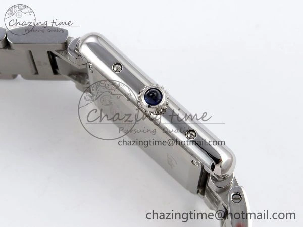 Tank Must SS 33.7mm DRF 1:1 Best Edition White Dial on SS Bracelet Jap Quartz