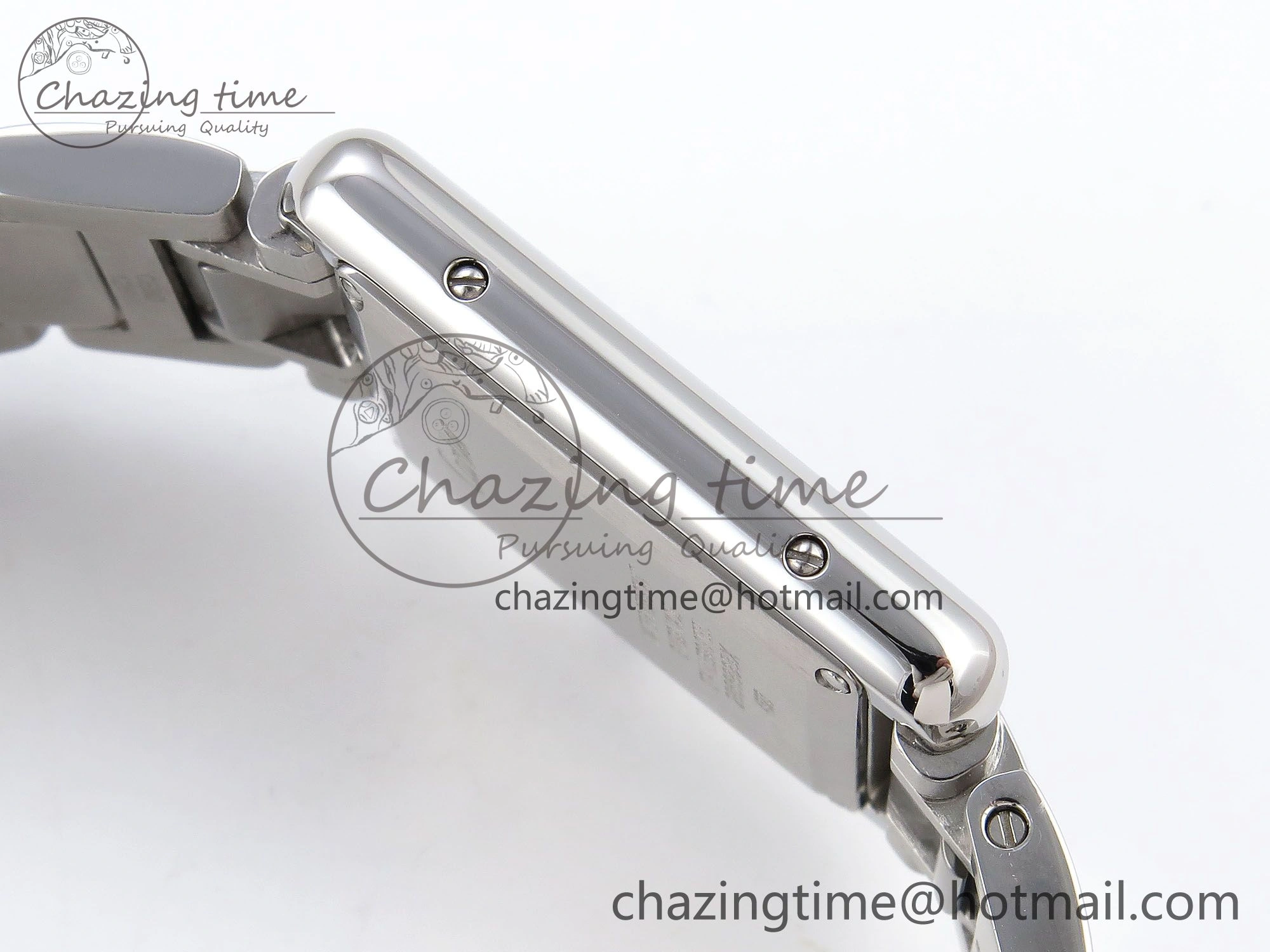 Tank Must SS 33.7mm DRF 1:1 Best Edition White Dial on SS Bracelet Jap Quartz