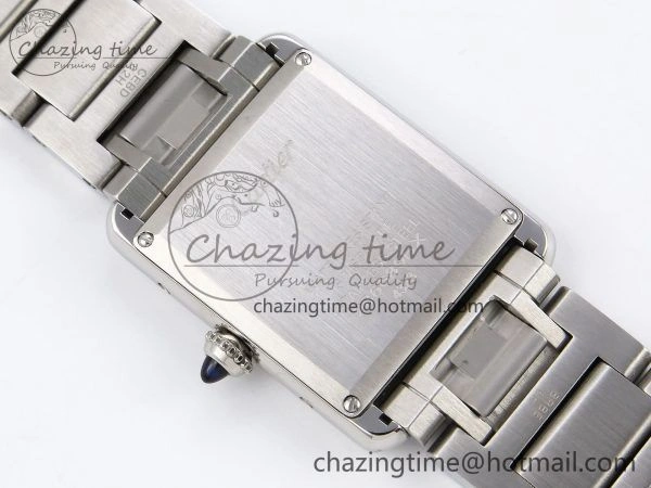 Tank Must SS 33.7mm DRF 1:1 Best Edition White Dial on SS Bracelet Jap Quartz