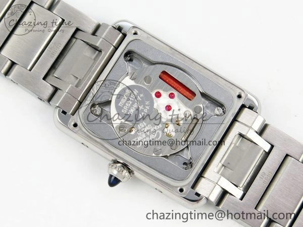 Tank Must SS 33.7mm DRF 1:1 Best Edition White Dial on SS Bracelet Jap Quartz