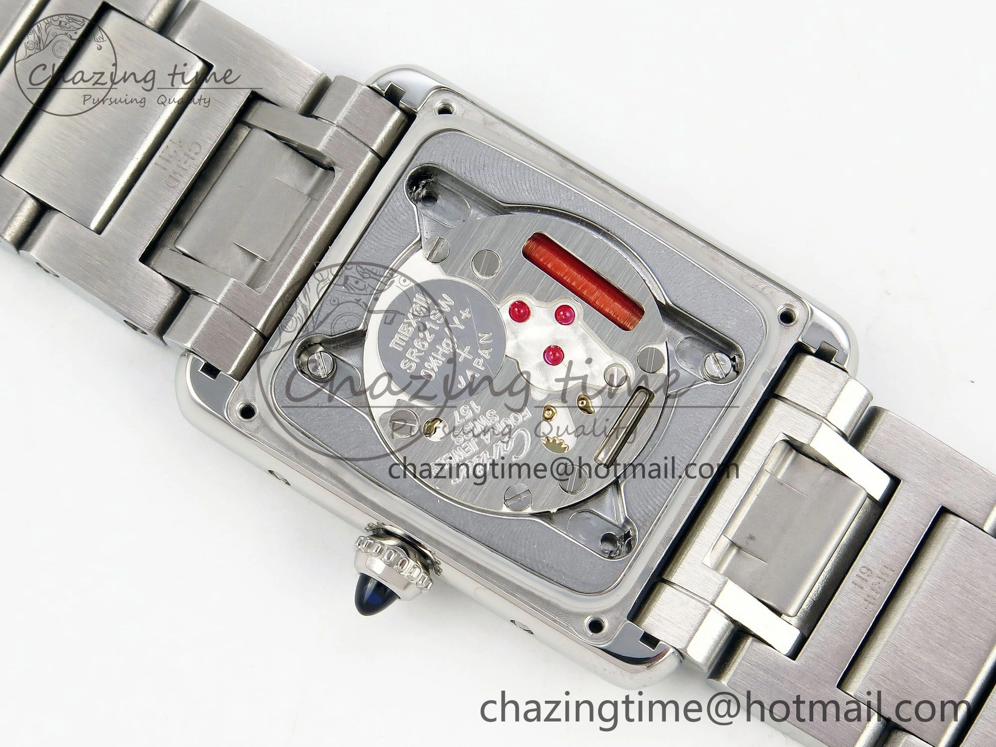 Tank Must SS 33.7mm DRF 1:1 Best Edition White Dial on SS Bracelet Jap Quartz
