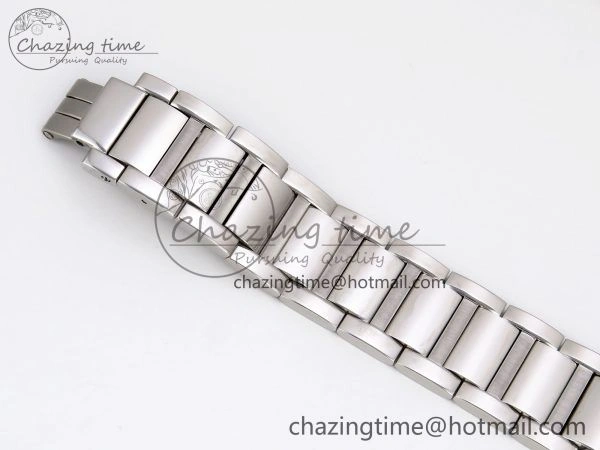 Tank Must SS 33.7mm DRF 1:1 Best Edition White Dial on SS Bracelet Jap Quartz