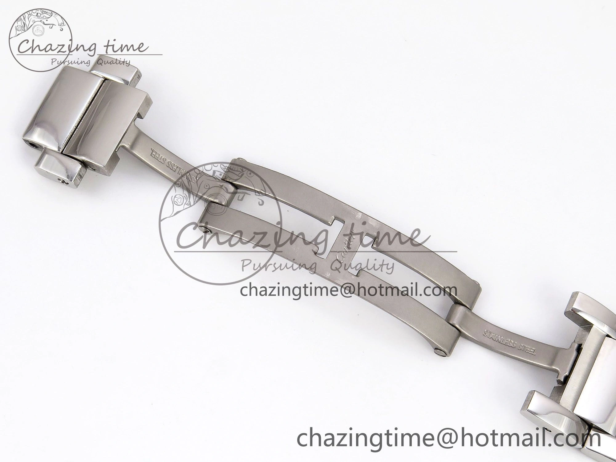 Tank Must SS 33.7mm DRF 1:1 Best Edition White Dial on SS Bracelet Jap Quartz