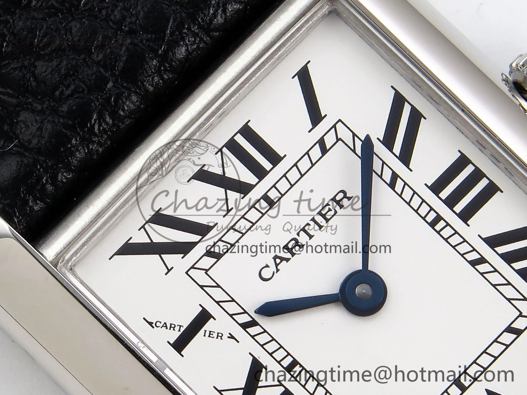 Tank Must Small SS 29mm DRF 1:1 Best Edition White Dial on Black Leather Strap Swiss Quartz