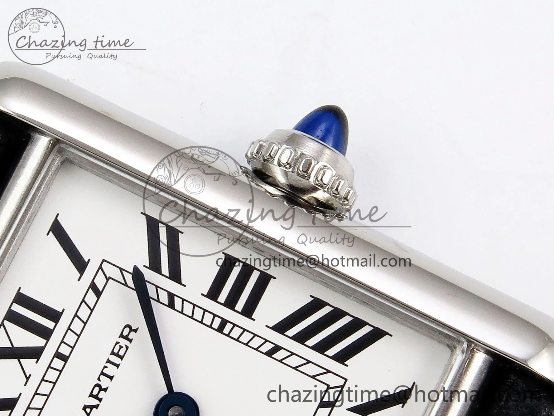 Tank Must Small SS 29mm DRF 1:1 Best Edition White Dial on Black Leather Strap Swiss Quartz
