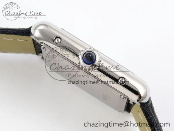 Tank Must Small SS 29mm DRF 1:1 Best Edition White Dial on Black Leather Strap Swiss Quartz