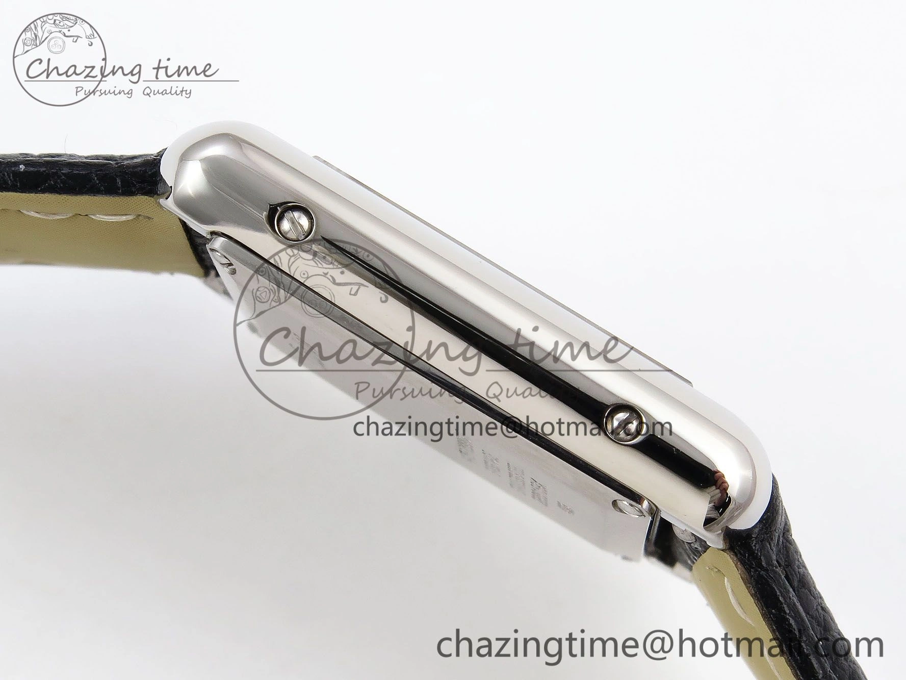 Tank Must Small SS 29mm DRF 1:1 Best Edition White Dial on Black Leather Strap Swiss Quartz