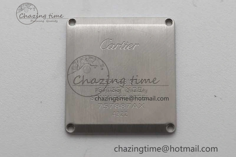 Tank Must Small SS K11F 1:1 Best Edition White Dial Diamonds Bezel on Red Leather Strap Ronda Quartz