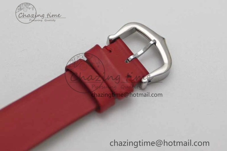 Tank Must Small SS K11F 1:1 Best Edition White Dial Diamonds Bezel on Satin Leather Strap Ronda Quartz
