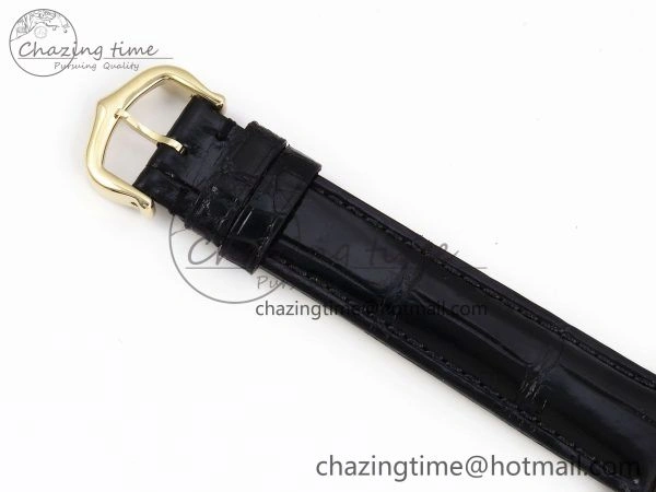 Tank Must Small YG 29mm DRF 1:1 Best Edition YG Dial on Black Leather Strap Swiss Quartz