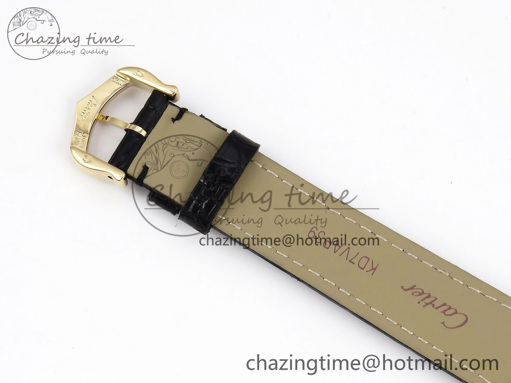 Tank Must Small YG 29mm DRF 1:1 Best Edition YG Dial on Black Leather Strap Swiss Quartz