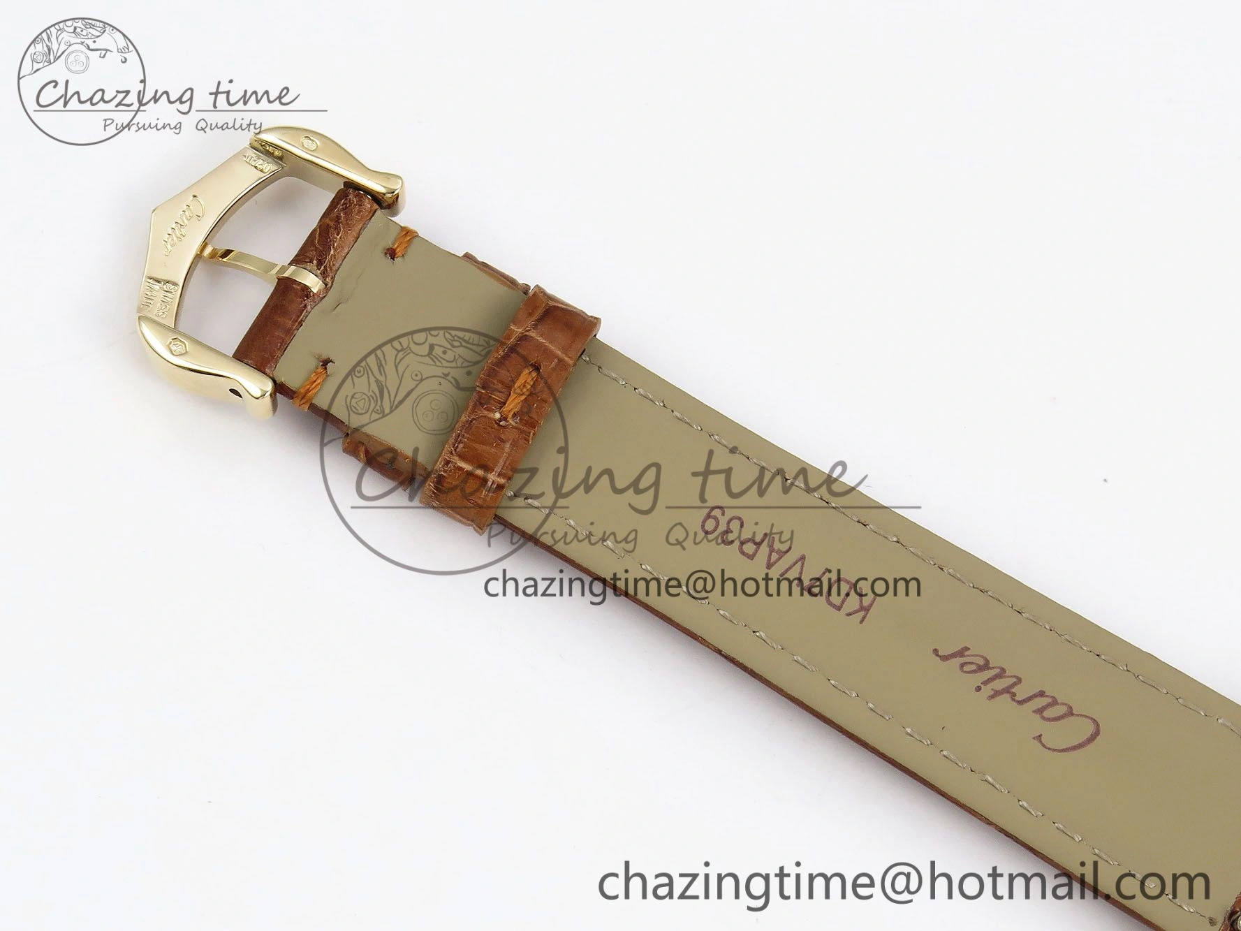 Tank Must Small YG 29mm DRF 1:1 Best Edition YG Dial on Brown Leather Strap Swiss Quartz