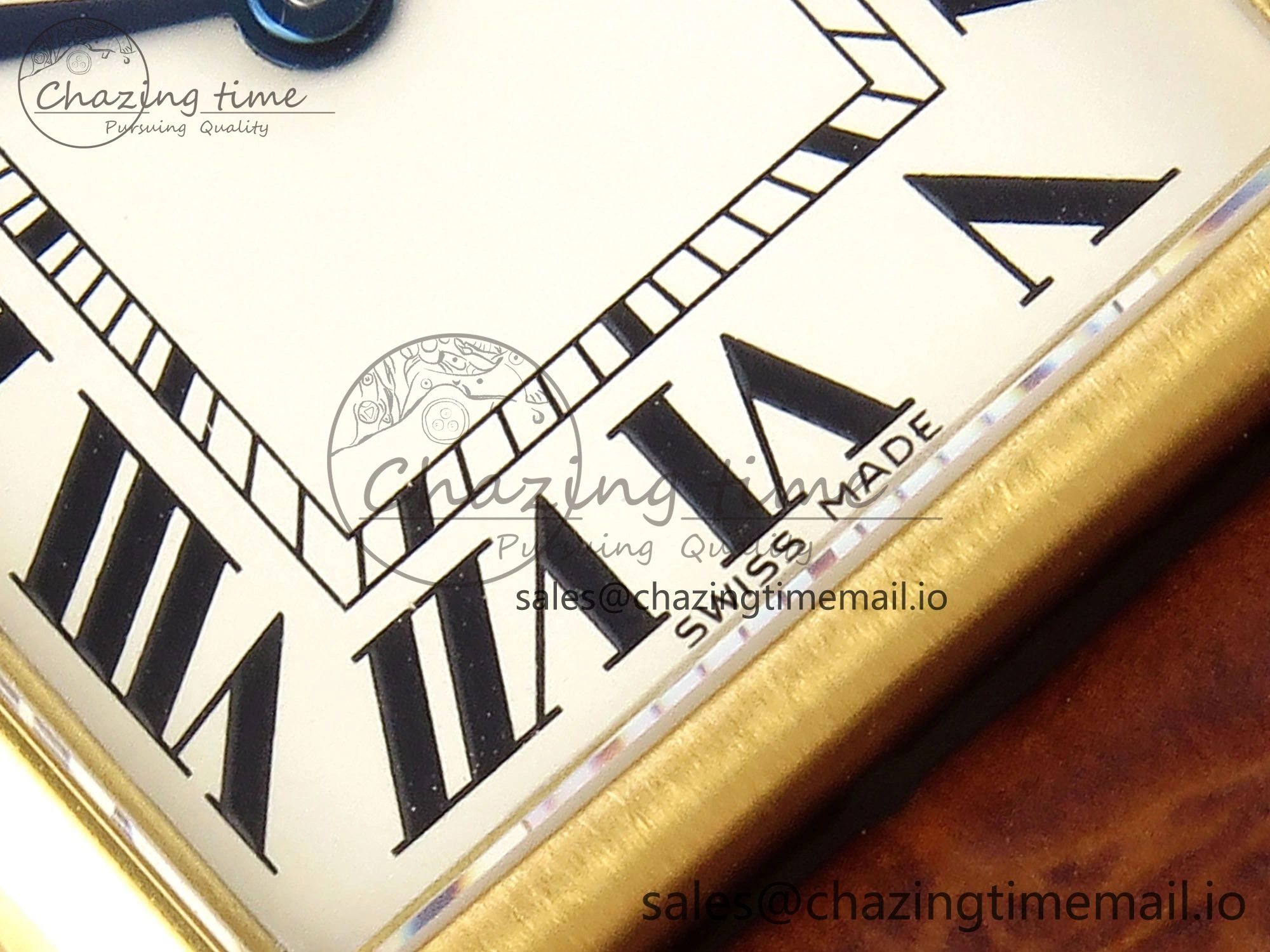 Tank Must YG 22mm AF 1:1 Best Edition White Dial on Brown Leather Strap Ronda Quartz